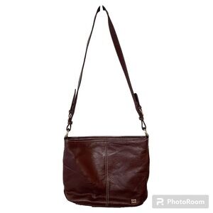 The Sak Brown Pebble Leather Shoulder Bag